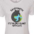 thumbnail image 4 of Inktastic Save Earth It's the Only Planet with Cats with Black Cat Women's T-Shirt, 4 of 5