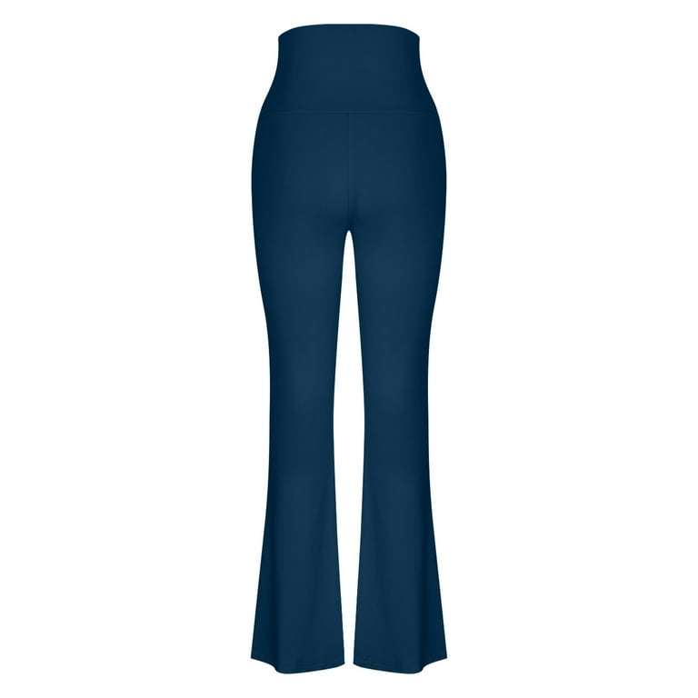 ZyeKqe Flare Pants for Women Belly Control High Waisted Fold over