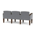 thumbnail image 3 of Belmont Lounge Reception Waiting 3 Seat Tandem Seating / Walnut Wood Legs / Gray, 3 of 5