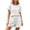 White, variant on Womens Solid Color Crew Neck Two Piece Outfit Short Sleeve Top And Elastic Waist Shorts With Side Seam Pockets Lightweight Cooling Breathable Fabric Loose Fit Casual Set