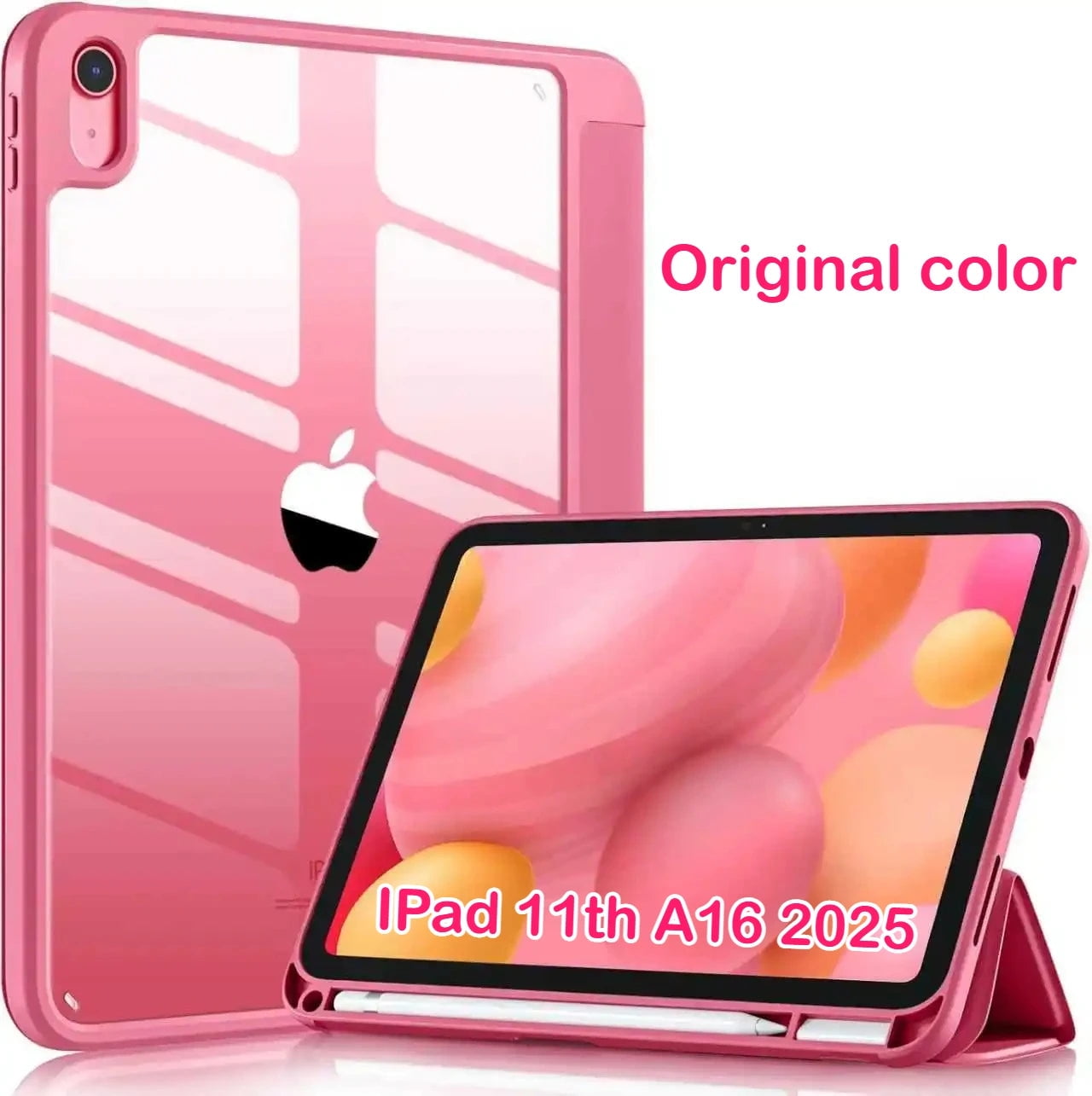 New Tablet Case for Ipad (A16) 11Inch 2025 10Th Generation 10.9Inch Clear Back TPU Shockproof Protector Cover with Pencil Holder