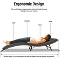 thumbnail image 5 of Patio Chaise Lounge Set 3 Pieces Outdoor Lounge Chair with Rattan Adjustable Backrest and Folding Table for Beach Patio,Sand, for Poolside Backyard Porch, 5 of 14