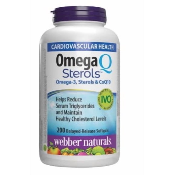 Webber naturals Omega-3 & CoQ10 with Plant Sterols - 200 Softgels