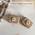 thumbnail image 2 of Tekalobr 2 Pack Mini Contact Lens Cases, Portable Contacts Lens Box Travel Kit with Mirror, Tweezers, Remover Tool Stick, Cute Flower Eye Contact Case Container Holder Storage Box for Daily Outdoor, 2 of 7