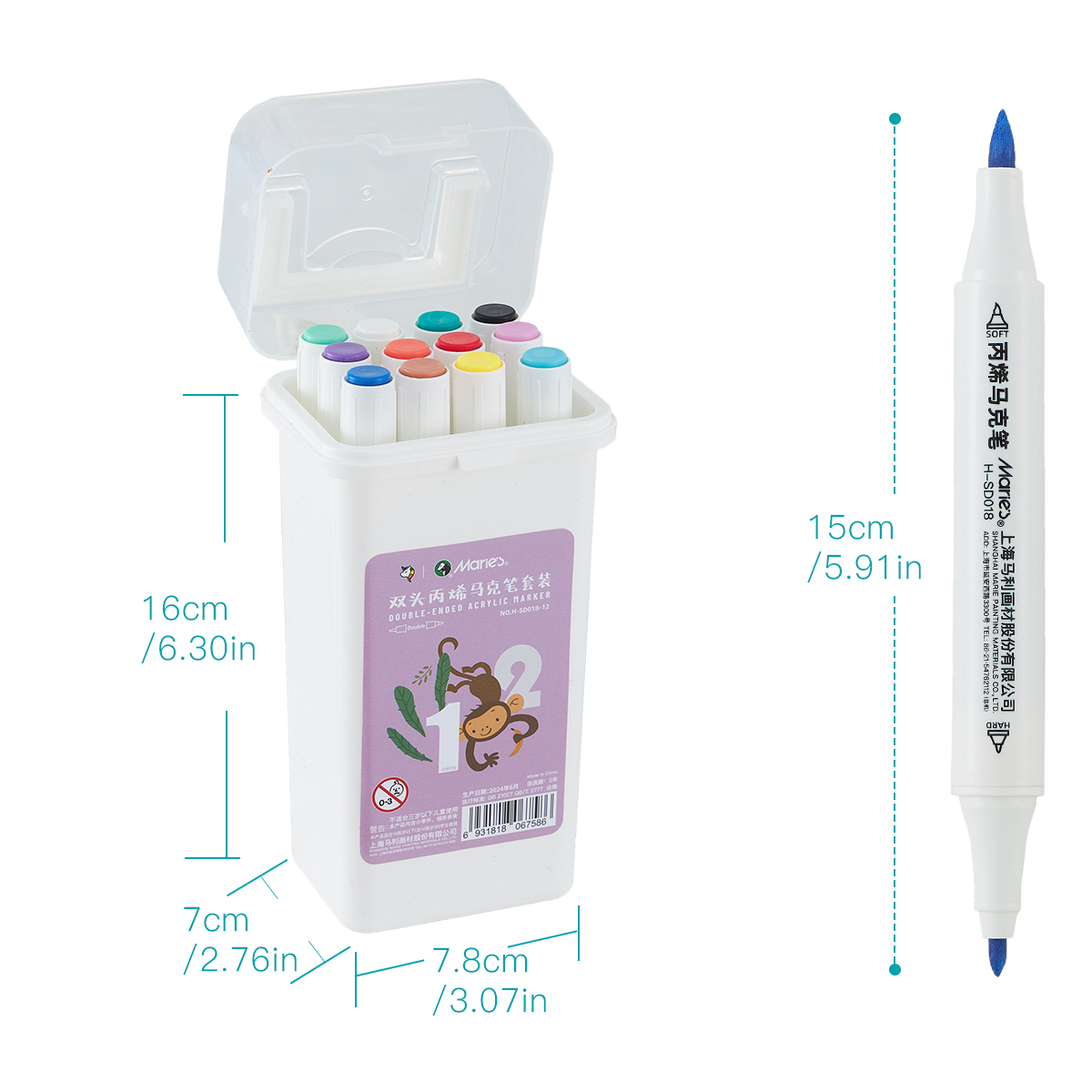 Double-Headed Acrylic Marker Pens Set, Water-Based Paint Markers for Rock, Ceramic, Wood, Canvas, Scrapbooking, Art Supplies for Artists, Adults