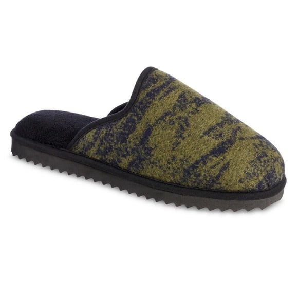 isotoner Men's Recycled Cooper Scuff Slippers With Memory Foam - 97026 (Olive, M)