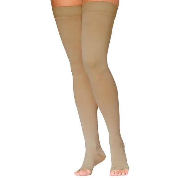 972 Access Open Toe Thighs Highs w/ Grip Top - 20-30 mmHg Short Sig972N-OT