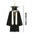 thumbnail image 3 of 2025 Graduation Gown Ornament - Wood & Acrylic Keepsake Hanging Decoration for Christmas Tree/Graduation Party/Gift, Personalized Year & School Motif (Black)​, 3 of 4