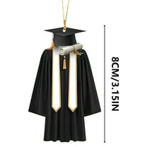 Beautynvta 2025 Graduation Gown Hanging Ornament, 3.15'' 2025 Graduation Christmas Hanging Ornament, Graduation Gifts for College, High School, Black