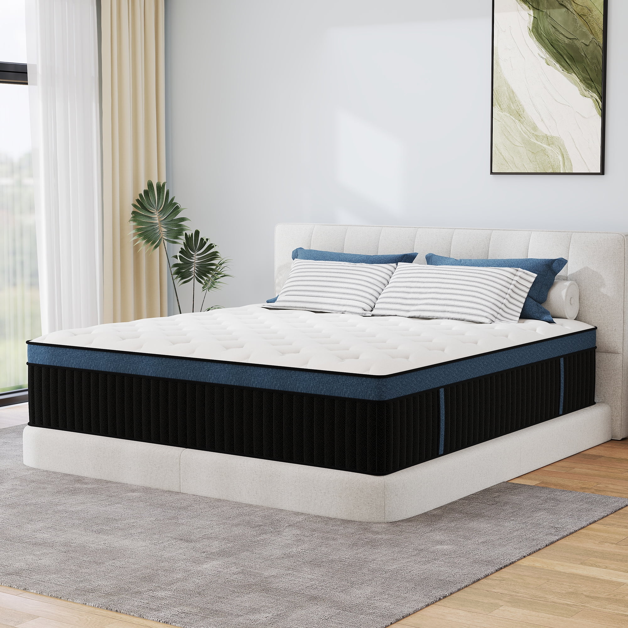 Yilicy 12 inch Full Mattress, Gel Memory Foam & Spring Hybrid Medium Comfort Mattress in a Box,Audlt