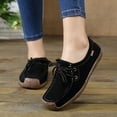 thumbnail image 2 of Vintage Penny Loafers Casual Shoes for Women Comfort Protective Toe Suede Lace up Walking Flats Wide Feet Boat Loafers, 2 of 5