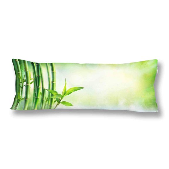 ABPHOTO Green Bamboo Body Pillow Covers Pillowcase 20x60 inch Lush Foliage Reflection in the Water Body Pillow Case Protector