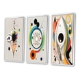 thumbnail image 3 of Designart "Retro Geometry of Awakening Rebirth V" Modern Geometric Framed Wall Art Set Of 3 - White Abstract Frame Canvas Set For Living Room Decor, 3 of 7