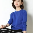 thumbnail image 2 of LNGOOR Chandail pour Femmes 2024 Col Rond Manches Longues Automne Hiver Pulls Mode Chandails Coréens Chandails de Base Chandails Ajustés en Tricot Chandails, 2 of 7