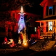 thumbnail image 5 of Rojia 61 Inch Ghost Windsock with LED Light, Colorful Hat Halloween Hanging Decorations Outdoor Ghost Decorations Ghost Decorations Scary Halloween Windsock for Garden Yard Decor, 5 of 7