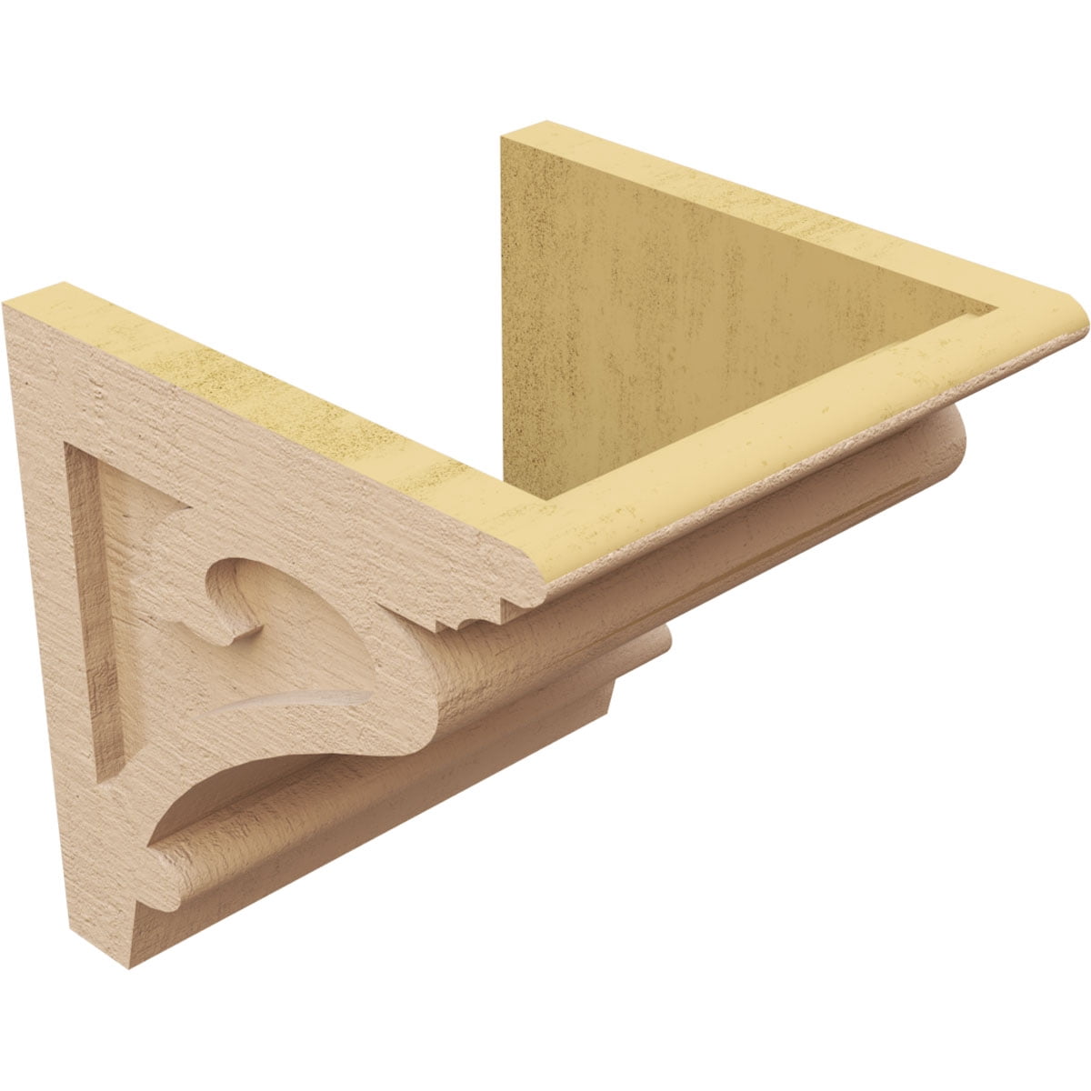10"W x 10"D x 10"H Wide Mayflower Rough Cedar Woodgrain TimberThane Corbel, Primed Tan