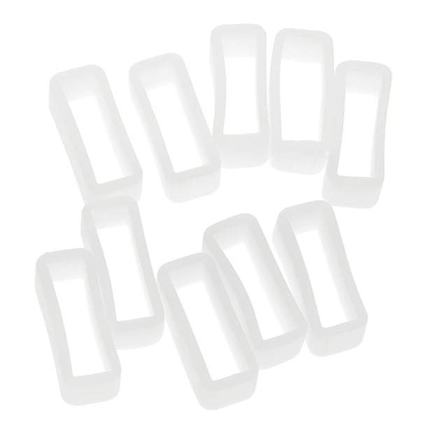 10 piezas de repuesto de correa de reloj de pared con bucle de goma, accesorio de reparación Blanco 18mm
