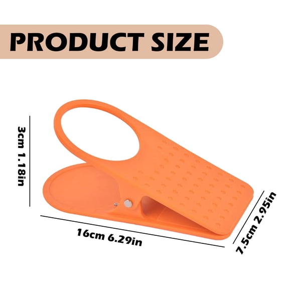 1 Pc Drinking Cup Clip, Desk Cup Holder Clip, Table Edge Clamp Desk Bottle Cup Stand, Storage Saucer Clip Mug Holder for Water Glass Coffee Mug Beverage Cell Phone, 6.29"x2.95"x1.18", Orange