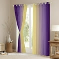 thumbnail image 3 of (2 Panels, 42 x 54 Inch Purple and Yellow Darkening Drapes Gradient Style Curtains for Bedroom for Kids Women Men Ombre Printed 30%-50% Blackout Curtains Geometric Window Treatments, 3 of 8