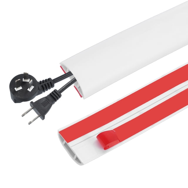 Cubierta de cable para el suelo Uxcell, ocultador de cables autoadhesivo para la gestión de cables de alimentación blanca de 40 pulgadas