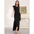 thumbnail image 3 of Vestido largo formal FQA negro, vestido de noche de cóctel para mujer, 3 of 6