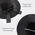 thumbnail image 4 of 2Pcs Women,Little Girls Straw Sun Hat Summer Beach Cap Foldable Visor Floppy Hats Wide Brim with Bowknot, 4 of 6