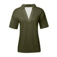 thumbnail image 4 of Women's V Neck Short Sleeve T-Shirt Soft Breathable Summer Casual Basic Tee Comfortable Everyday Top, 4 of 4