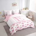 thumbnail image 3 of Feelyou Initial E Letter Twin Bedding Sets 7-Piece, Pink Bowknot Bedding Comforter Set, 3 of 8