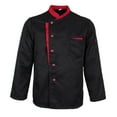 thumbnail image 2 of Long Sleeves Chef Jacket Coat waiter uniform clothes chef coat uniform hotel work Hotel Waiters Kitchen Uniform Tops Black 3XL, 2 of 9