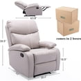 thumbnail image 2 of GNMLP Manual Single Sofa,Single Manual Recliner Chair,Soft Living Room Chair Home Theater Lounge Seat-Beige, 2 of 5