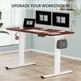 thumbnail image 5 of FLEXISPOT 55" x 28" Home Office Electric Height Adjustable Standing Desk Memory Programmable Presets Computer Desk White and Mahogany, 5 of 8