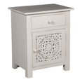 thumbnail image 1 of Pemberly Row Modern Solid Wood Hand Carved Nightstand in White, 1 of 8