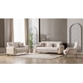 thumbnail image 3 of Ottomanson Wingback Accent Chair Microfiber Modern Armchair for Living Room, Beige, 3 of 5