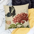 thumbnail image 2 of Orinice Butterfly Pillow,Home Decorative Throw Pillow Cover Vintage Black Butterfly with Flower   Cushion for Couch/Sofa/Bedroom/Livingroom/Kitchen/Car   Square Pillow case 18x18in, 2 of 5