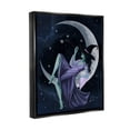 thumbnail image 3 of Stupell Industries Witch Relaxing Crescent Moon Painting Jet Black Floating Framed Canvas Print Wall Art, Design by Grace Popp, 3 of 8