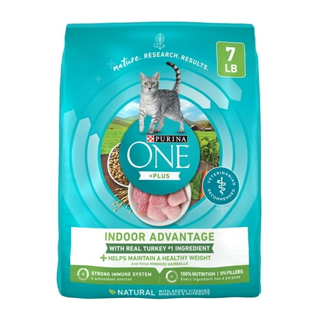 UPC: 0017800033862 | Purina ONE Natural Low Fat Weight Control Indoor Dry Cat Food +Plus Indoor Advantage 7 lb. Bag