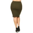 thumbnail image 3 of Moa Collection Women's Plus Size Casual Stretch Pull On Bodycon Pencil Midi Skirt, 3 of 6