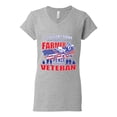 thumbnail image 2 of Thank a Farmer Thank a Veteran Eat In Peace Womenâ€™s Standard V-Neck Tee, Heather Grey, 2XL, 2 of 3