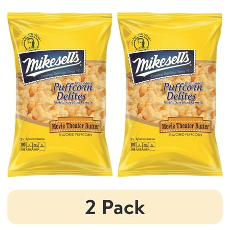 (2 pack) Mike Sells Movie Theater Butter Puffcorn Popcorns Delites, 11oz