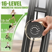 Exercise Bike,5 in 1 Foldable Stationary Bike,16 Level Magnetic Resistance,330 LB Capacity,Low Noise Home Office Indoor Cardio Equipment