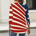 thumbnail image 4 of 250th Anniversary USA Shirts Women 3/4 Sleeve T Shirts Loose Red White and Blue Print Tops Independence Day Patriotic Pullover 4th of July Celebration Party V Neck 1776-2026 Blouses Deep Red XL, 4 of 5