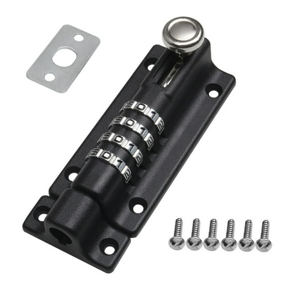 Household Password Zinc Alloy Anti Door Buckle Combination Bolt and garden Outdoor - Matte Black