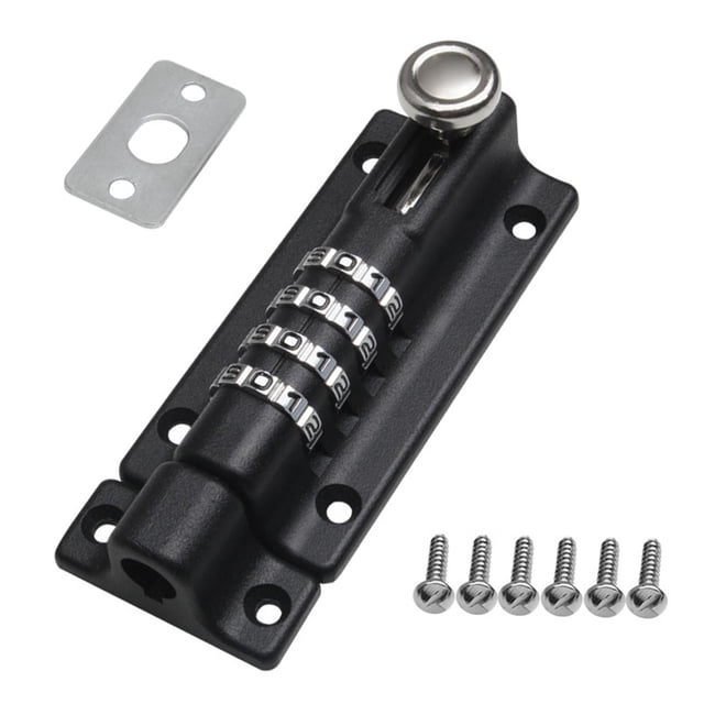 Rongfmy Creative Latch Lock Household Anti Theft Password Bolt Lock Combination Bolt for Matte Black