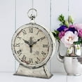 thumbnail image 4 of Stonebriar Large 12 Inch Decorative Battery Operated Table Top Clock with Roman Numerals and Antique Finish, 12", Worn White, 4 of 4