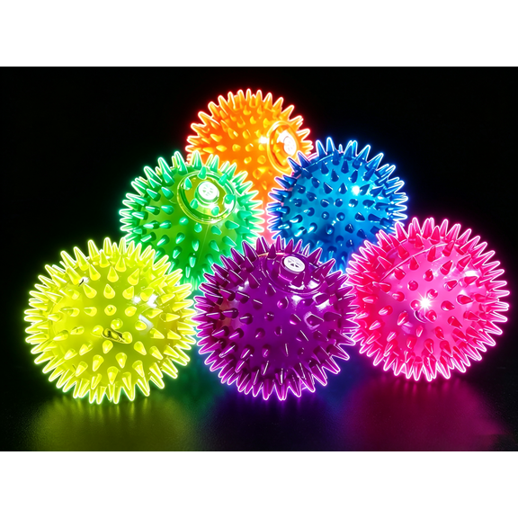 Sensory Light Up Bouncy Balls - Sensory Toys for Kids with Autism Toys for 3-4 5-7 8-12 Gifts for Boys Girls Spiky Stress Balls Novelty Noisemaker Toys Easter Basket Stuffers