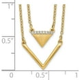 thumbnail image 3 of 14k Yellow Gold Satin/Polished Diamond Double Triangle 2strand 18in Necklace - 18" Natural Diamonds Chain, 3 of 6