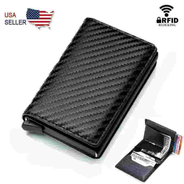 RFID Anti-theft Leather Carbon Fiber Men's Wallet Wallet RFID Anti-theft Leather Carbon Fiber Men's Wallet Wallet