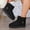 Black, variant on Women Knit Cuff Ankle Snow Boots, Faux Suede Warm Fuzzy Lined Winter Booties with Metal Buckle, Slip On Non-Slip Platform Casual Shoes Brown 5(36)