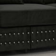 thumbnail image 4 of 3 Seaters Chesterfield Sofa, Velvet Upholstered Couch with Nailhead Trim and Pillows for Living Room Office Apartment, 4 of 11