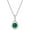 Green, variant on 925 Sterling Silver Women's Necklace, Round Cut Cubic Zirconia, Pendant Necklace, Fine Jewelry